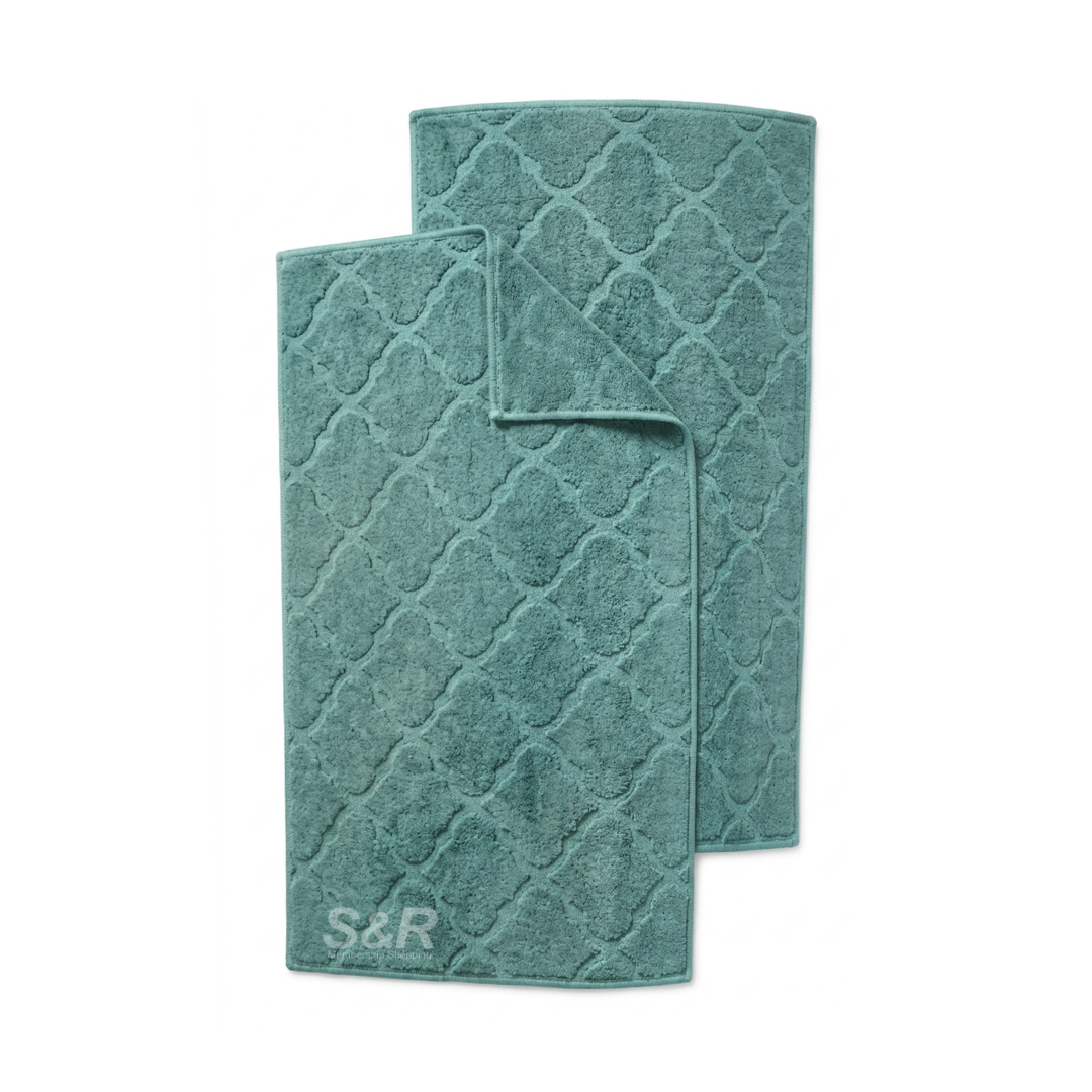 Jessica Taylor Geometric Bath Mat Green 20inx34in